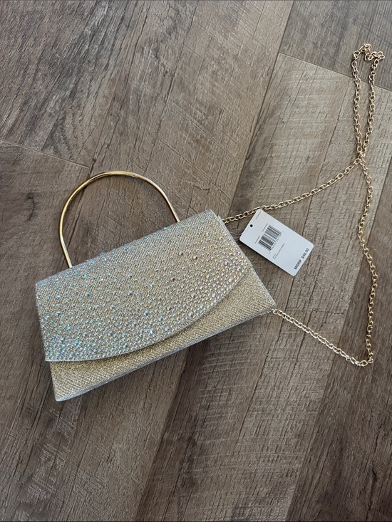 Gunne Sax Handbags - Gunne Sax Gold Crystal-Embellished Evening Clutch